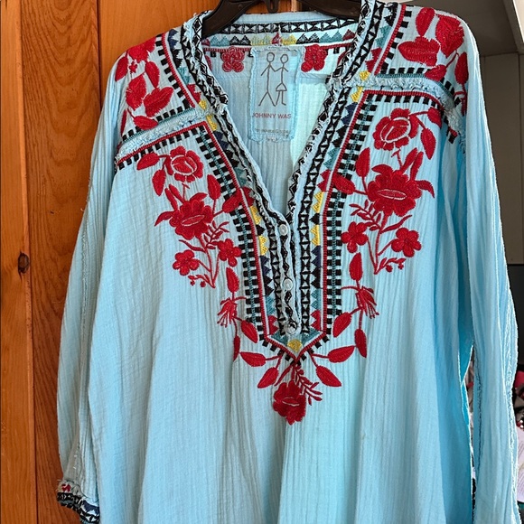 Johnny Was Red and Yellow Embroidered Blouse - Picture 4 of 4